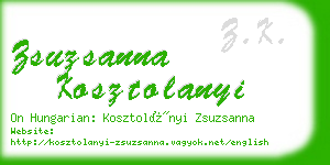 zsuzsanna kosztolanyi business card